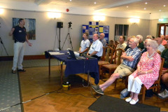 Chris G3SVL talks to members at the AGM